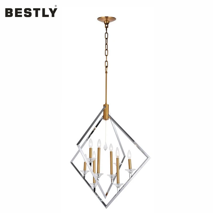 Modern Geometric Rhombus Pendant Light With Chrome-plated Modern Geometric Rhombus Pendant Light With Chrome-plated